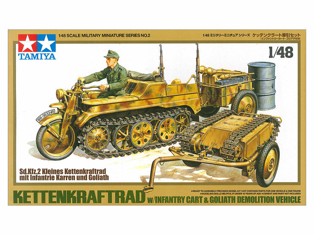 1/48 Kettenfraftrad W/infantry Cart & Goliath Demolition Vehicle