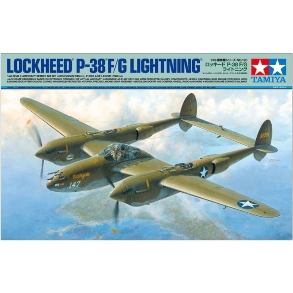 1/48 Lockheed P-38F / G Lightning (Kit de Montagem)