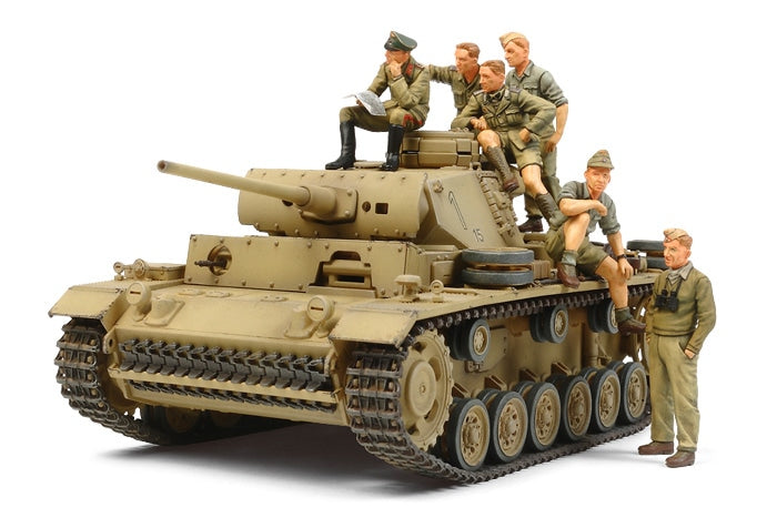 1/35 German Panzer III Ausf.L w/Rommel and DAK Tank Crew
